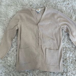 Talbots nude button down women sweater 2XL